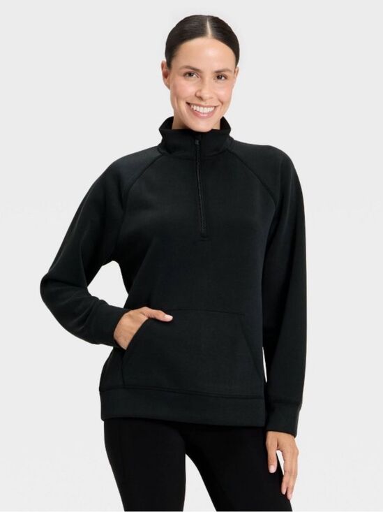 all in motion Tops - All in Motion XS Black Airy Sleek Half Zip Sweatshirt